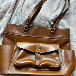 Patricia Nash Brown Leather Tote with Structured Design